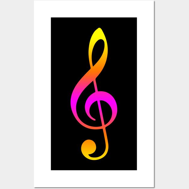 Neon Music Note Wall Art by Kelly Louise Art